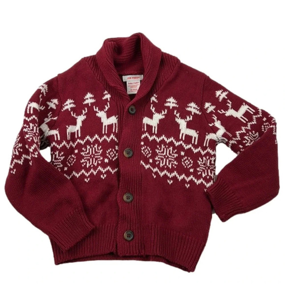 Joe Fresh Red  Christmas Cabin Sweater 18 months - Picture 1 of 4